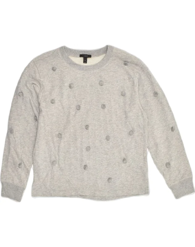 J. CREW Womens Sweatshirt Jumper UK 14 Medium Grey Cotton Hoodie with Longline Fit Extended Stylish J. CREW Womens Sweatshirt Jumper UK 14 Medium Grey Cotton Hoodie with Longline Fit Extended Stylish