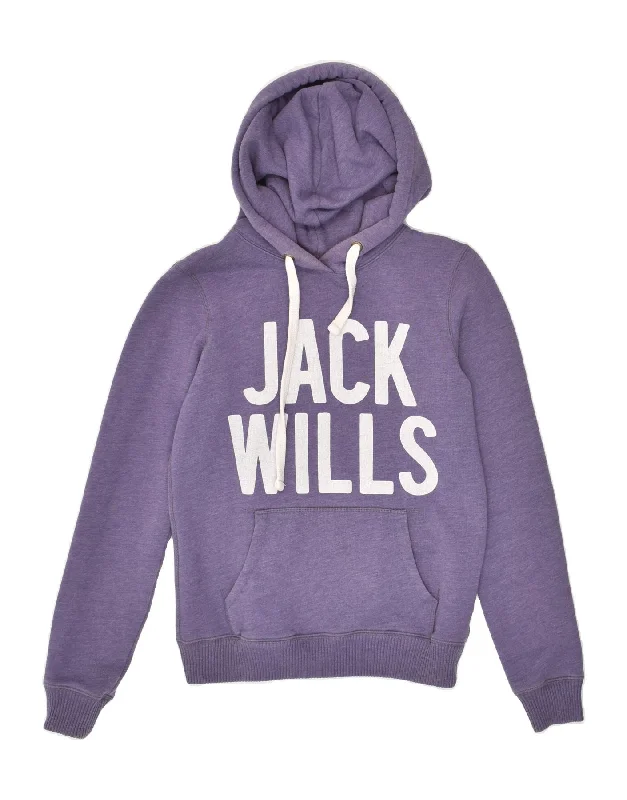JACK WILLS Womens Graphic Hoodie Jumper UK 8 Small Purple Cotton Hoodie with Turtle Neck Cozy Winter JACK WILLS Womens Graphic Hoodie Jumper UK 8 Small Purple Cotton Hoodie with Turtle Neck Cozy Winter
