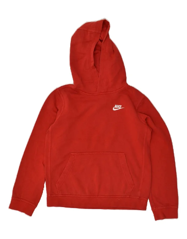 NIKE Womens Hoodie Jumper UK 14 Large Red Cotton Hoodie with Typography Text Message NIKE Womens Hoodie Jumper UK 14 Large Red Cotton Hoodie with Typography Text Message