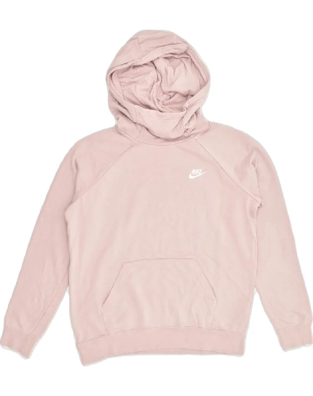 NIKE Womens Hoodie Jumper UK 14 Medium Pink Cotton Hoodie with Batwing Sleeves Loose Dramatic NIKE Womens Hoodie Jumper UK 14 Medium Pink Cotton Hoodie with Batwing Sleeves Loose Dramatic