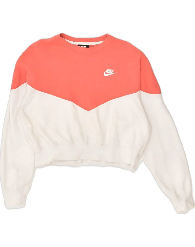 NIKE Womens Sweatshirt Jumper UK 16 Large Pink Colourblock Cotton Hoodie with Full-Zip Functional Layering NIKE Womens Sweatshirt Jumper UK 16 Large Pink Colourblock Cotton Hoodie with Full-Zip Functional Layering
