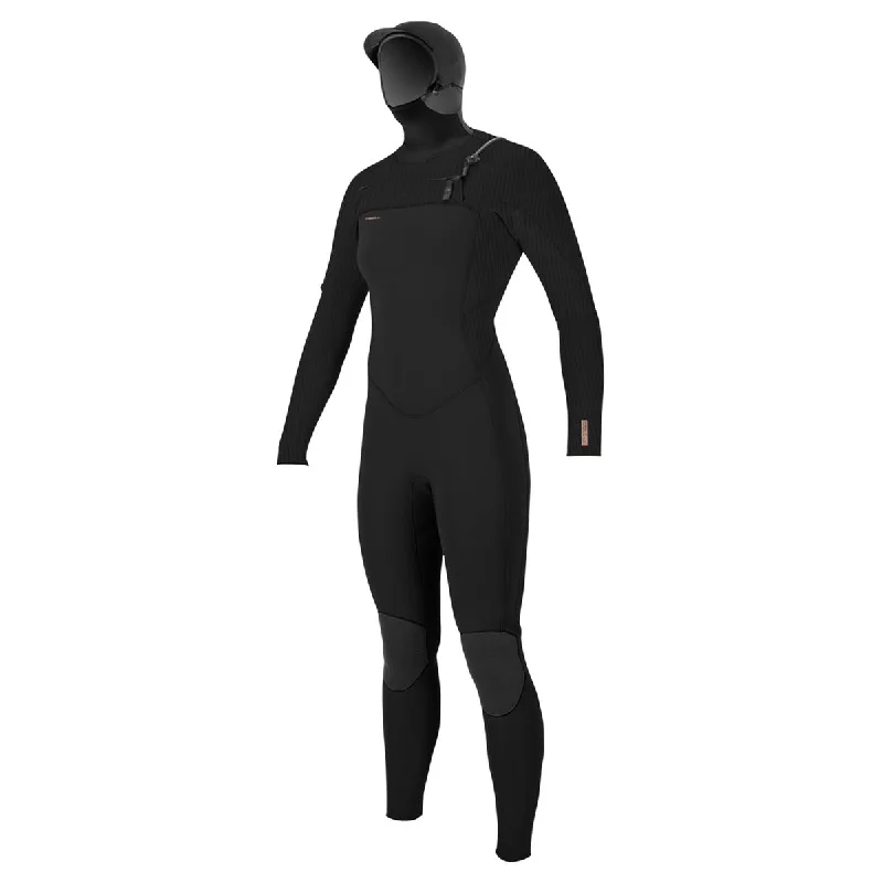 O'Neill Women's Hyperfreak F.U.Z.E. 5/4+mm Hooded Wetsuit - A00 Hoodie with Hem Raw Edge Edgy Unfinished O'Neill Women's Hyperfreak F.U.Z.E. 5/4+mm Hooded Wetsuit - A00 Hoodie with Hem Raw Edge Edgy Unfinished