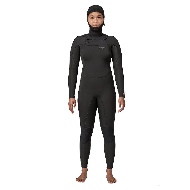 Patagonia Women's R4 Regulator Chest Zip Yulex Hooded Wetsuit Hoodie with High-Low Hem Asymmetrical Trendy Patagonia Women's R4 Regulator Chest Zip Yulex Hooded Wetsuit Hoodie with High-Low Hem Asymmetrical Trendy