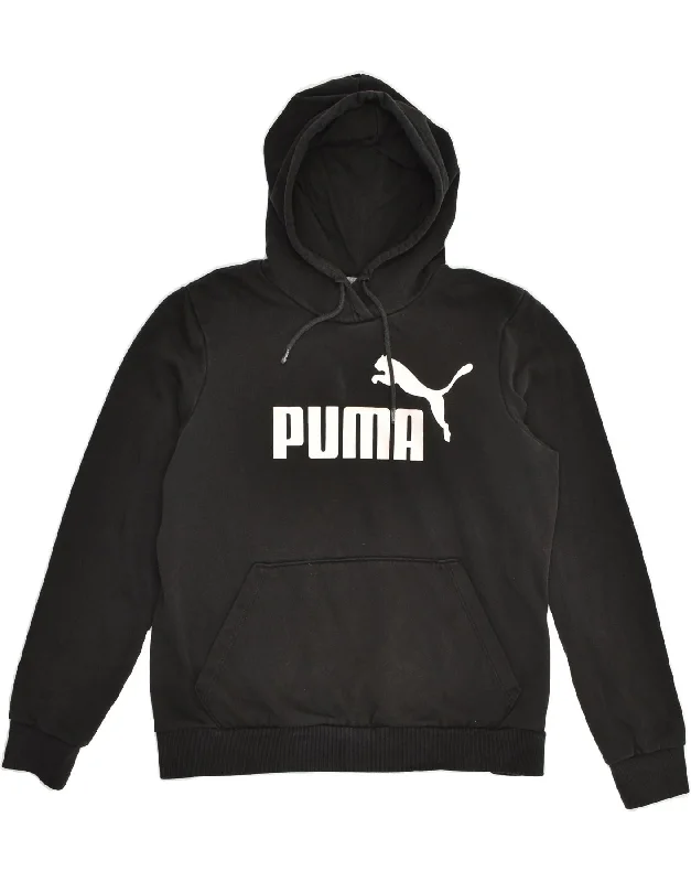PUMA Womens Graphic Hoodie Jumper UK 18 XL Black Cotton Graphic Hoodie Design Print