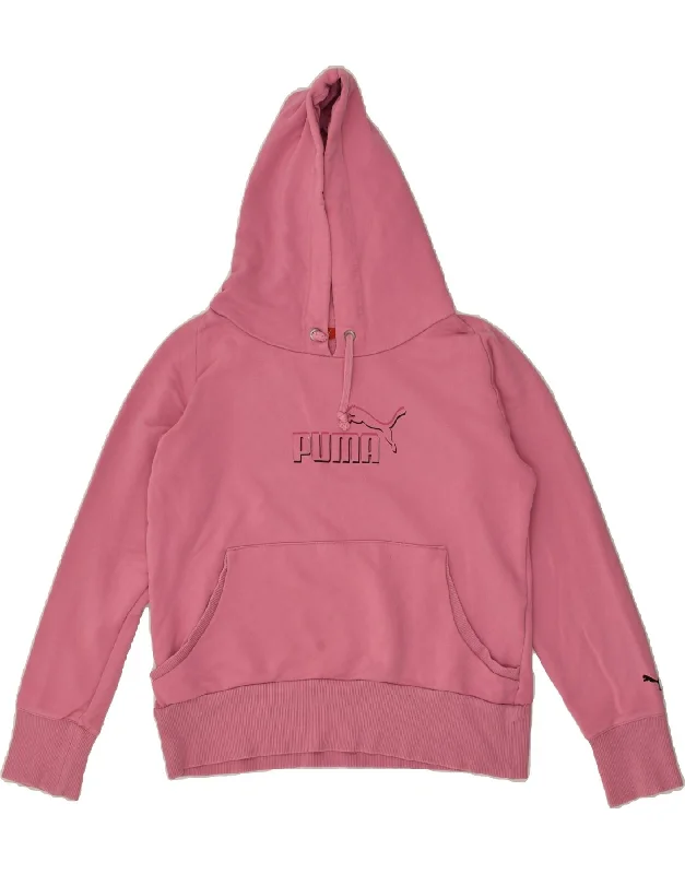 PUMA Womens Graphic Hoodie Jumper UK 18 XL Pink Cotton Hoodie with Hem Ribbing Snug Secure PUMA Womens Graphic Hoodie Jumper UK 18 XL Pink Cotton Hoodie with Hem Ribbing Snug Secure