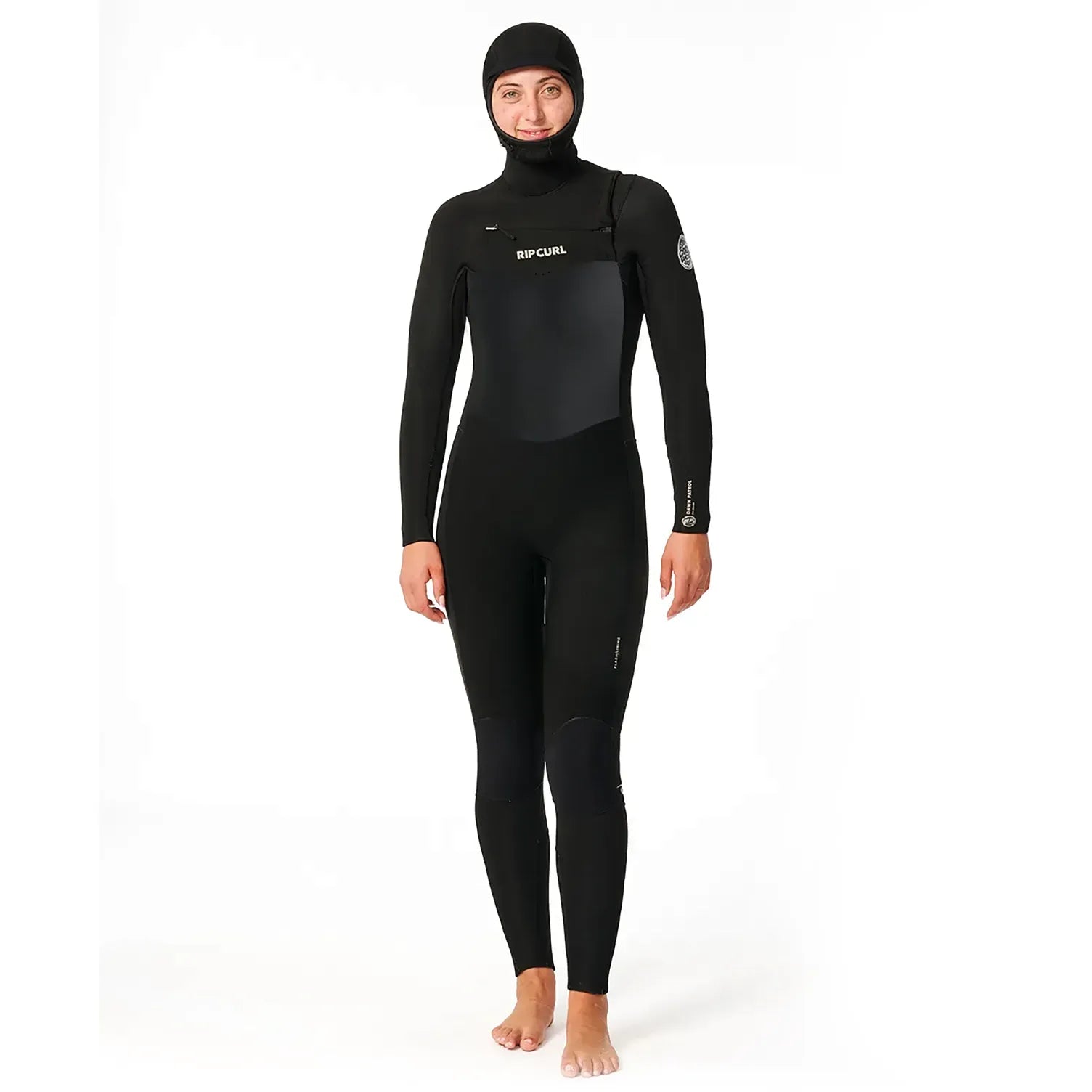 Rip Curl Women's Dawn Patrol 5/4 Chest Zip Hooded - Black 24/25 Hoodie with Earth Tones Natural Calm Rip Curl Women's Dawn Patrol 5/4 Chest Zip Hooded - Black 24/25 Hoodie with Earth Tones Natural Calm