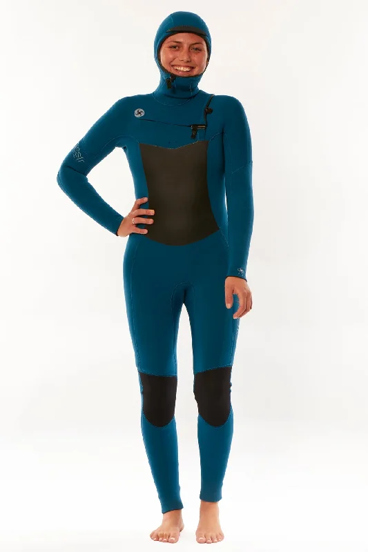 Sisstr 7 Seas 6/5 Hooded Chest Zip Wetsuit - LGA Hoodie with Slit Hem Functional Movement Sisstr 7 Seas 6/5 Hooded Chest Zip Wetsuit - LGA Hoodie with Slit Hem Functional Movement