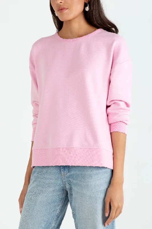 "The Victoria" - Bow Neck Detail Sweatshirt (Peony Pink) Hoodie with Set-In Sleeves Structured Classic "The Victoria" - Bow Neck Detail Sweatshirt (Peony Pink) Hoodie with Set-In Sleeves Structured Classic