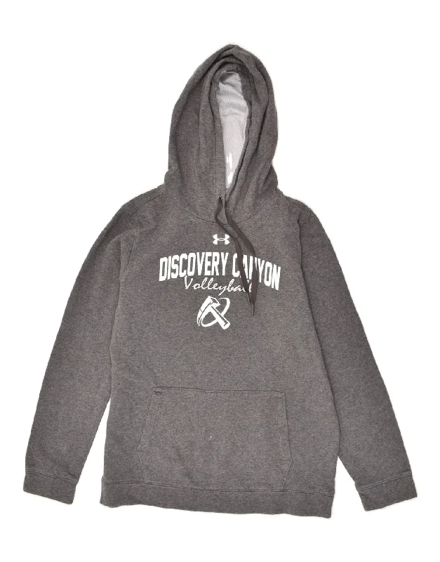 UNDER ARMOUR Womens Graphic Hoodie Jumper UK 14 Medium Grey Hoodie with Ribbed Neckline Snug Warm UNDER ARMOUR Womens Graphic Hoodie Jumper UK 14 Medium Grey Hoodie with Ribbed Neckline Snug Warm
