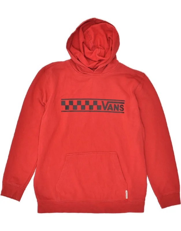 VANS Womens Graphic Hoodie Jumper UK 18 XL Red Cotton Hoodie with Longline Fit Extended Stylish VANS Womens Graphic Hoodie Jumper UK 18 XL Red Cotton Hoodie with Longline Fit Extended Stylish