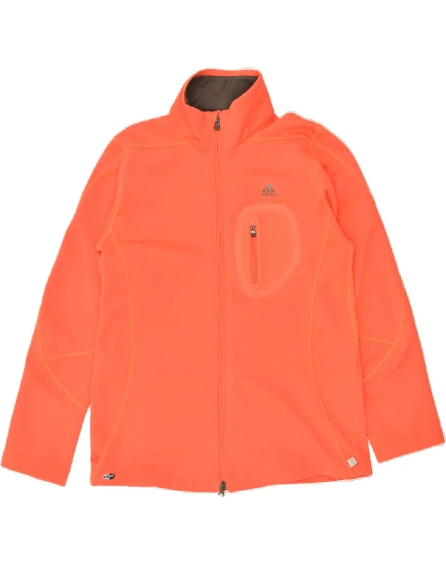 ADIDAS Womens Clima 365 Tracksuit Top Jacket UK 20 2XL Orange Polyester Fleece Fabric Down Fabric Feather Fabric