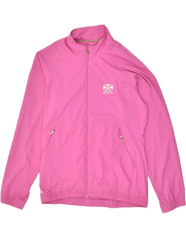 ADIDAS Womens Clima Proof Tracksuit Top Jacket UK 10 Small Pink Polyester Ribbed Jacket Pleated Jacket Ruffled Jacket