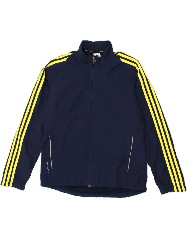 ADIDAS Womens Clima Proof Tracksuit Top Jacket UK 14 Medium Navy Blue Faux Fur Jacket Real Fur Jacket Shearling Jacket