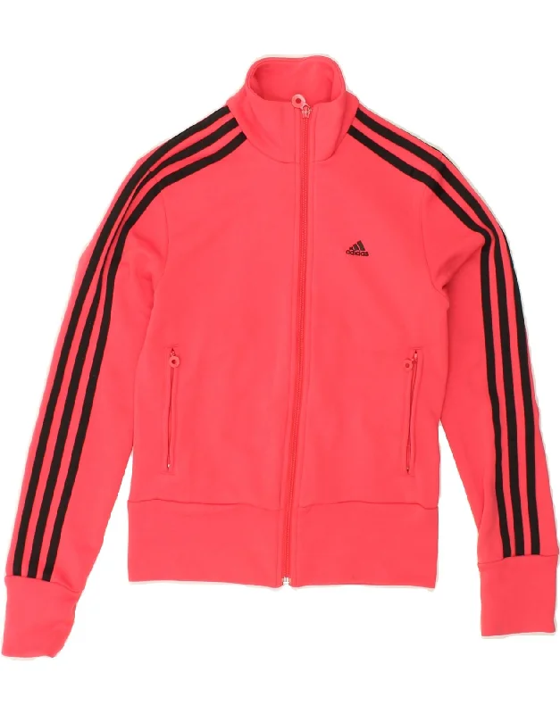 ADIDAS Womens Crop Tracksuit Top Jacket UK 6 XS Pink Polyester Mesh Jacket Canvas Jacket Denim Jacket