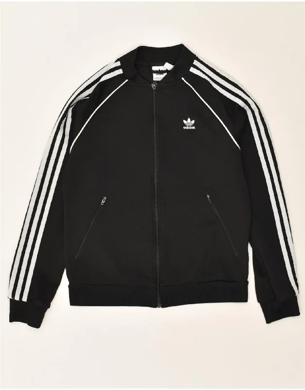 ADIDAS Womens Tracksuit Top Jacket UK 10 Small  Black Lace Jacket Ribbed Jacket Sequined Jacket