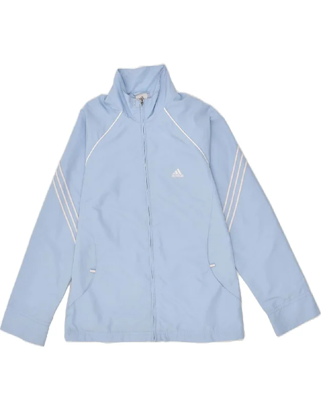 ADIDAS Womens Tracksuit Top Jacket UK 12 Medium Blue Polyester Wool Jacket Cashmere Jacket Tweed Jacket