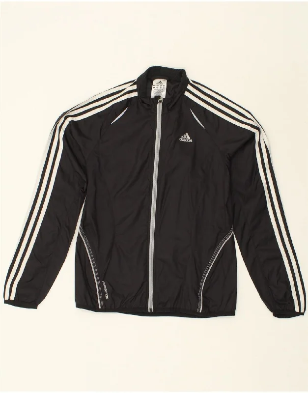 ADIDAS Womens Tracksuit Top Jacket UK 8 Small Black Polyamide Toggled Jacket Drawstring Jacket Belted Jacket