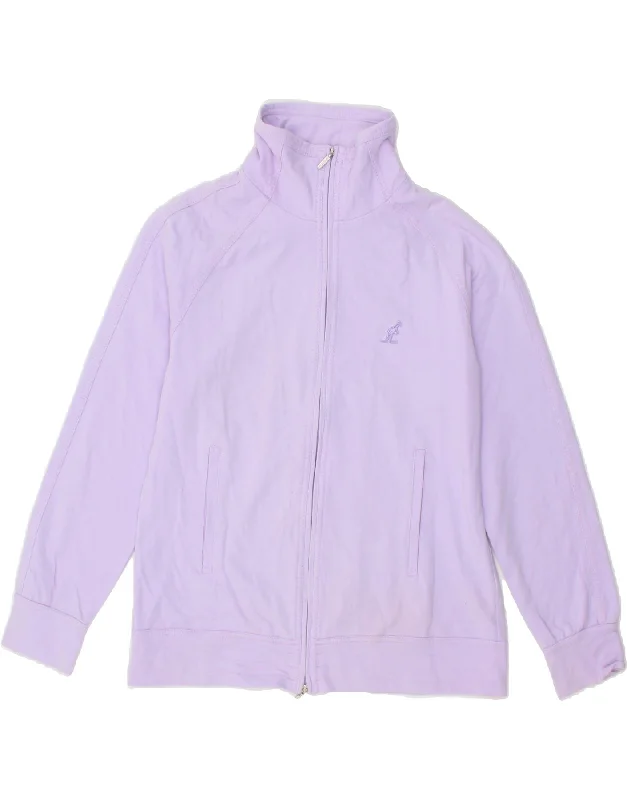 AUSTRALIAN L'ALPINA Womens Tracksuit Top Jacket IT 44 Medium Purple Cotton Denim Fabric Leather Fabric Suede Fabric