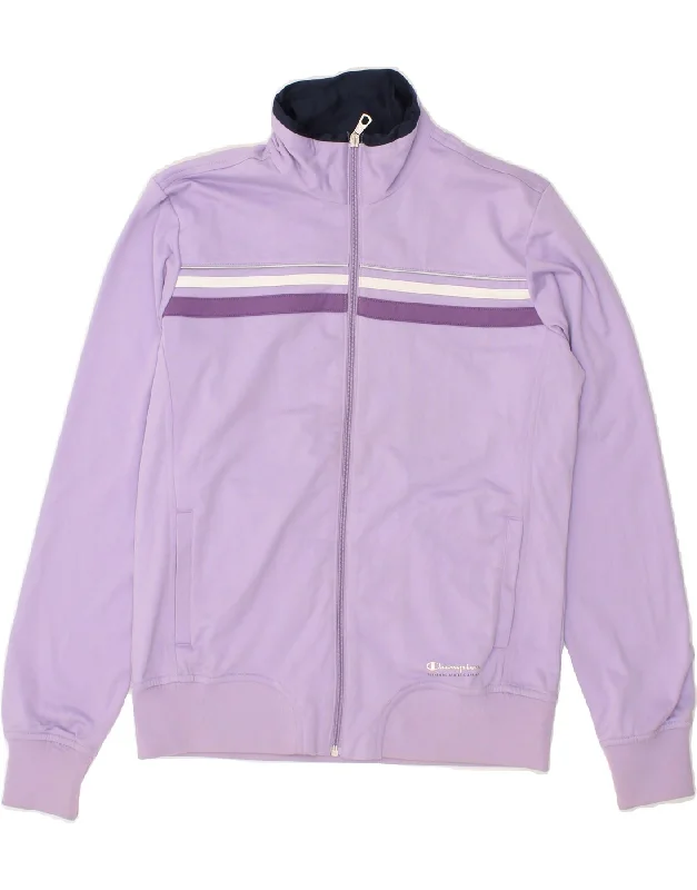 CHAMPION Womens Heritage Fit Tracksuit Top Jacket UK 16 Large Purple Hoodie Zip-Up Jacket Button-Up Jacket