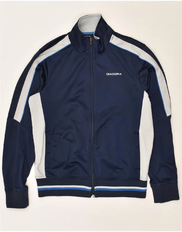 DIADORA Womens Tracksuit Top Jacket Large Navy Blue Polyester Mesh Jacket Canvas Jacket Denim Jacket