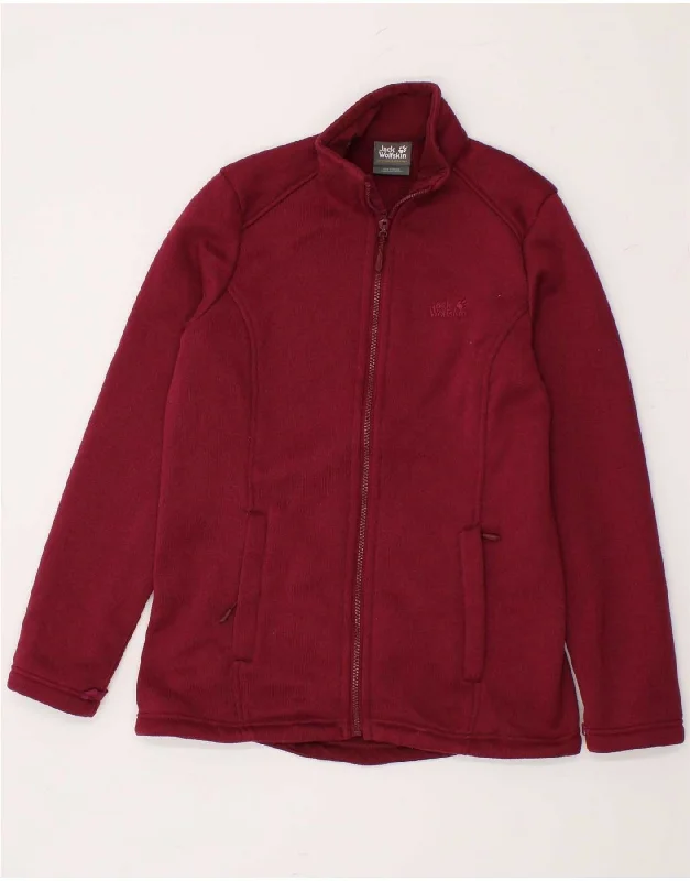 JACK WOLFSKIN Womens Tracksuit Top Jacket UK 8/10 Small Red Polyester Oversized Jacket Tailored Jacket Straight Jacket