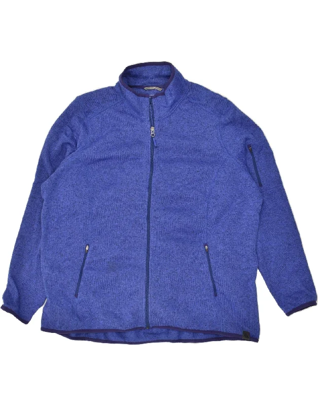 L.L.BEAN Womens Tracksuit Top Jacket UK 22 3XL Blue Polyester Chenille Fabric Brocade Fabric Lace Fabric