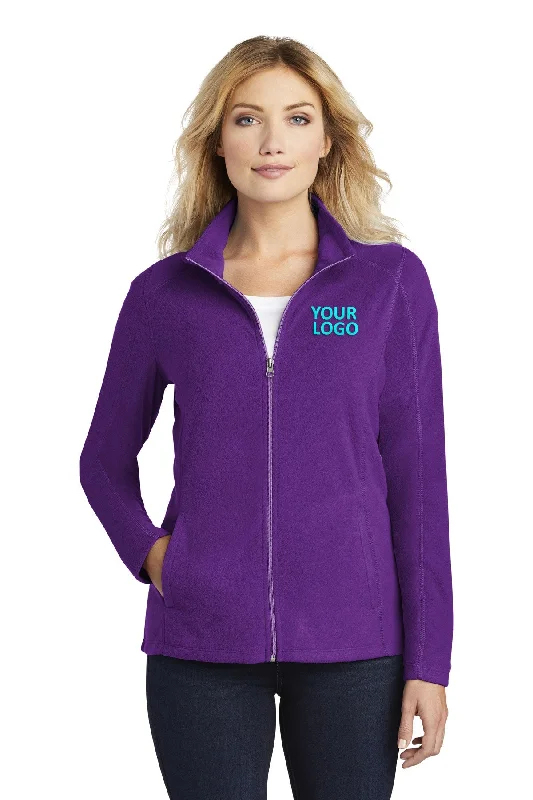 Port Authority Ladies MicroFleece Customized Jackets, Amethyst Purple Stand-Up Collar Roll-Neck Collar Turtle Neck