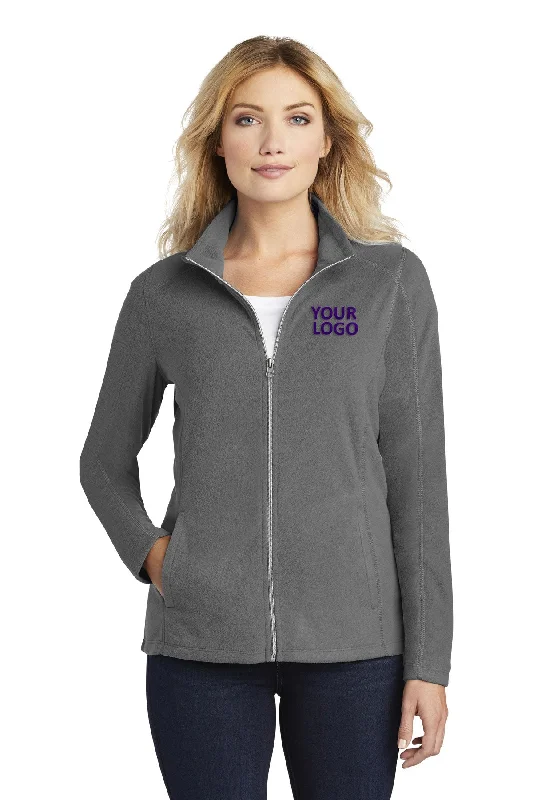 Port Authority Ladies MicroFleece Customized Jackets, Pearl Grey Nylon Jacket Polyester Jacket Spandex Jacket