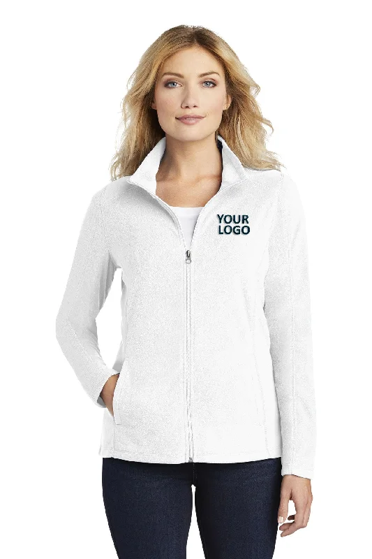 Port Authority Ladies MicroFleece Customized Jackets, White Belted Jacket Elasticated Jacket Padded Jacket