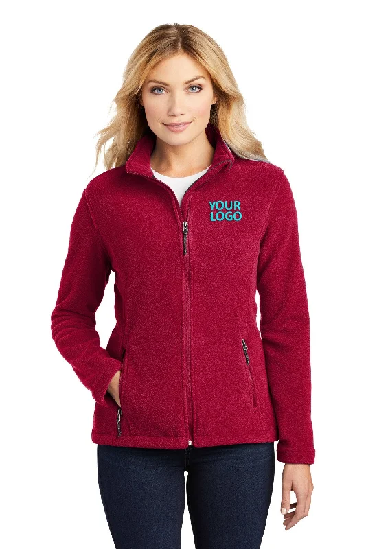 Port Authority Ladies Value Fleece Customized Jackets, True Red Striped Jacket Polka Dot Jacket Floral Jacket