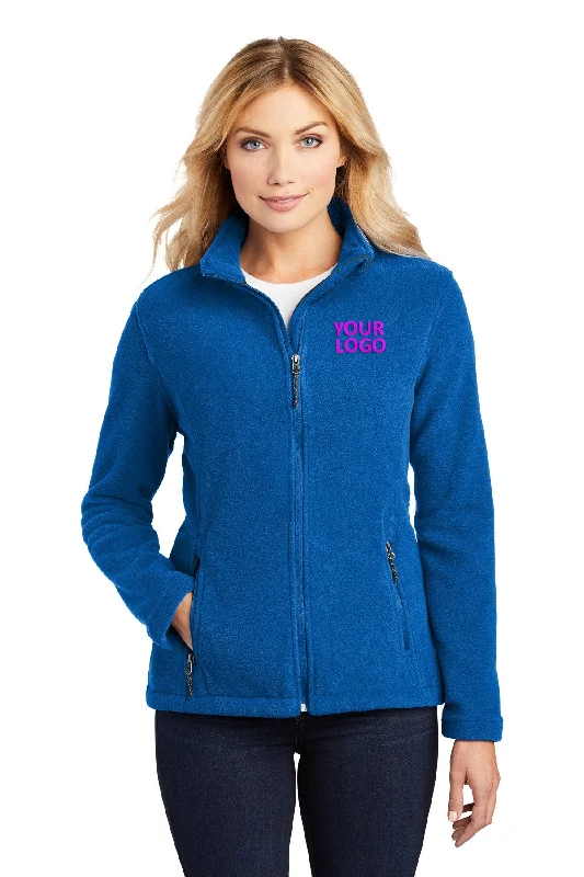 Port Authority Ladies Value Fleece Customized Jackets, True Royal Ribbed Jacket Pleated Jacket Ruffled Jacket