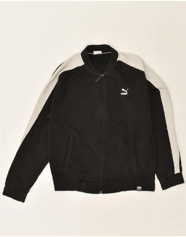 PUMA Womens Graphic Tracksuit Top Jacket UK 10 Small Black Colourblock Herringbone Jacket Checkered Jacket Solid Jacket