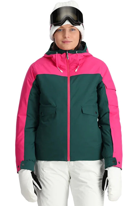 Spyder Optimist Jacket Womens 2024 Cypress Green Front Pockets Side Pockets Patch Pockets