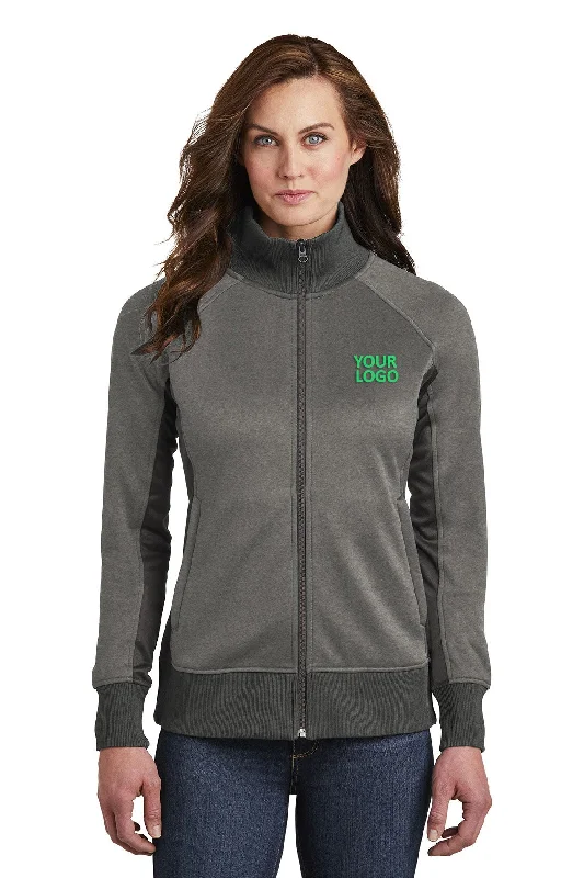 The North Face Ladies Tech FullZip Fleece Jacket TNF Medium Grey Heather/ Asphalt Belted Jacket Elasticated Jacket Padded Jacket