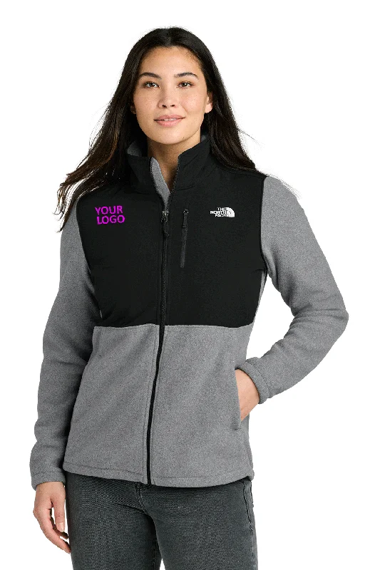 The North Face Womens Highest Peak Full-Zip Fleece Custom Jackets, Medium Grey Heather Anorak Shell Jacket Lightweight Jacket