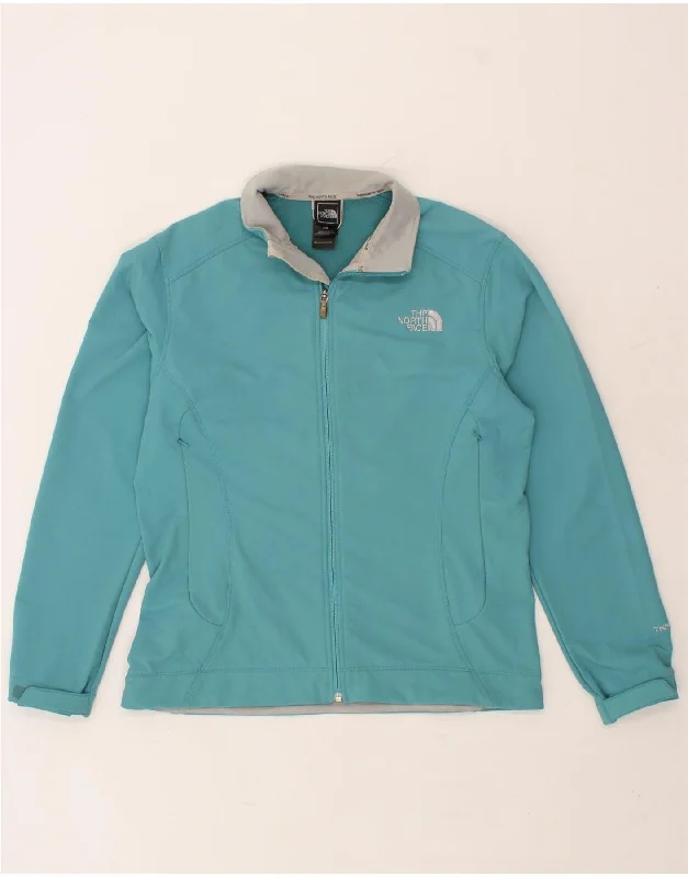 THE NORTH FACE Womens Tracksuit Top Jacket UK 16 Large Blue Nylon Knit Jacket Woven Jacket Fleece Jacket