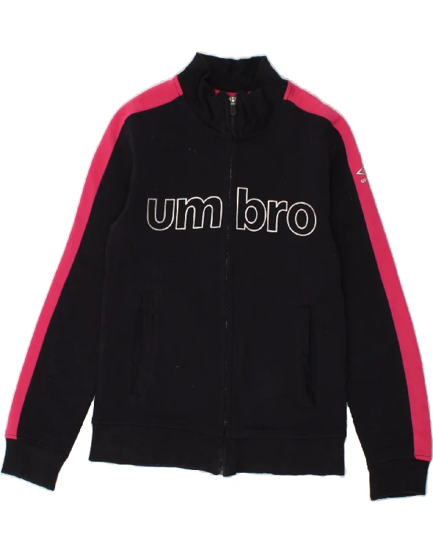 UMBRO Womens Graphic Tracksuit Top Jacket UK 10 Small Black Cotton Plaid Jacket Tartan Jacket Houndstooth Jacket