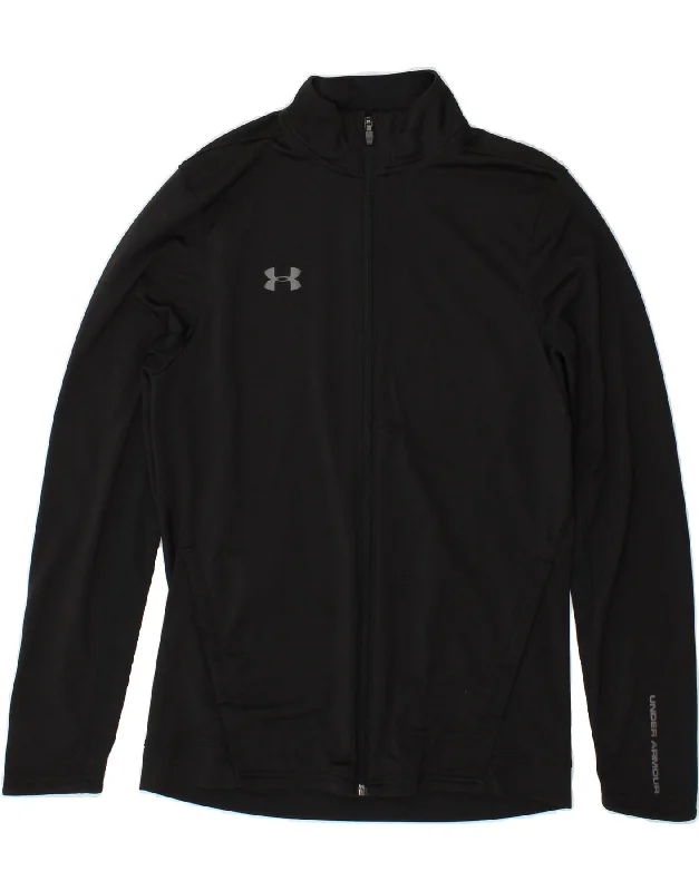 UNDER ARMOUR Womens Graphic Tracksuit Top Jacket UK 14 Medium Black Cardigan Sweater Pullover