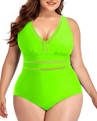 Padded Push Up Bra Plus Size One Piece Backless Swimwear-Neon Green Vibrant Bikini Bottoms Padded Push Up Bra Plus Size One Piece Backless Swimwear-Neon Green Vibrant Bikini Bottoms