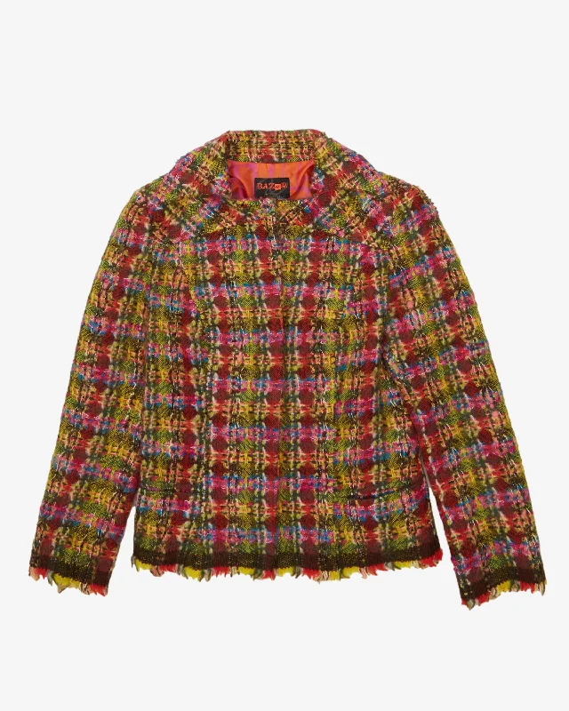 Bazar Christian Lacroix Tweed Style Blazer Jacket - S Satin Jacket Silk Jacket Chiffon Jacket Bazar Christian Lacroix Tweed Style Blazer Jacket - S Satin Jacket Silk Jacket Chiffon Jacket