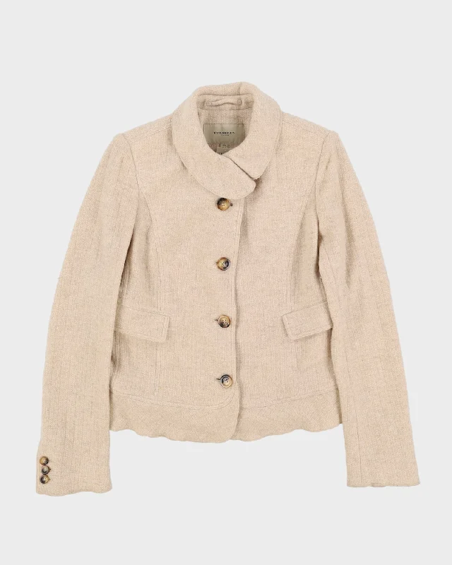 Burberry London Beige Wool Cashmere Blazer Style Jacket - S Faux Fur Jacket Real Fur Jacket Shearling Jacket Burberry London Beige Wool Cashmere Blazer Style Jacket - S Faux Fur Jacket Real Fur Jacket Shearling Jacket