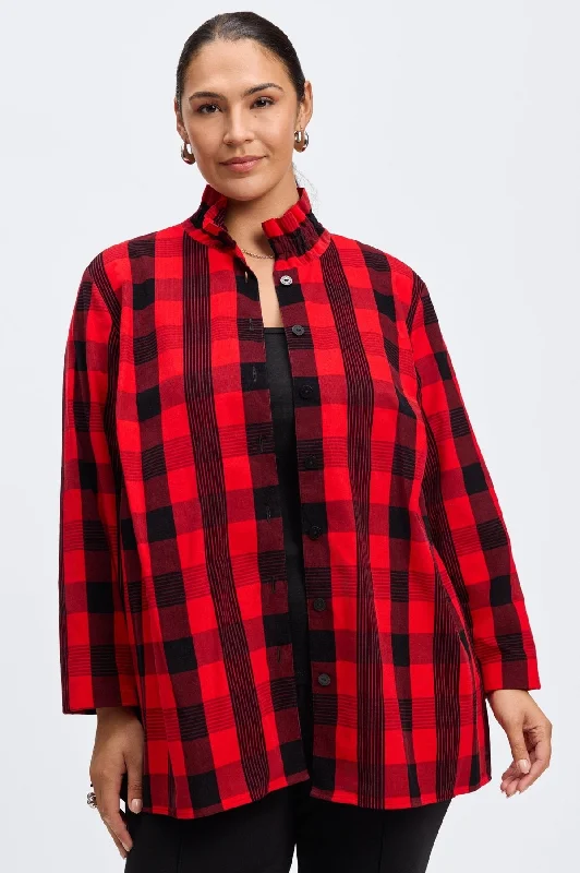 Carolina Plus No Iron Buffalo Check Shirt Jacket Oversized Jacket Tailored Jacket Straight Jacket Carolina Plus No Iron Buffalo Check Shirt Jacket Oversized Jacket Tailored Jacket Straight Jacket