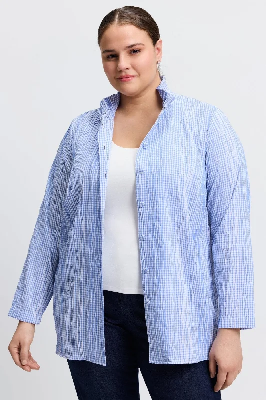 Carolina Plus Crinkle Mini Gingham Shirt Jacket V-Neck Jacket Boat Neck Jacket Square Neck Jacket Carolina Plus Crinkle Mini Gingham Shirt Jacket V-Neck Jacket Boat Neck Jacket Square Neck Jacket