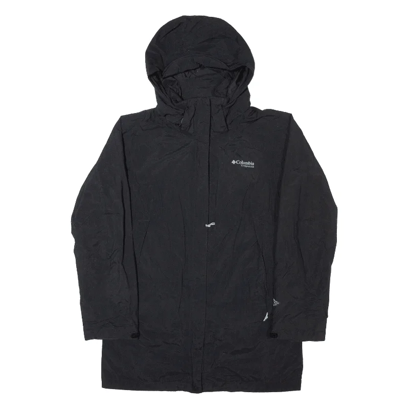 COLUMBIA Titanium Womens Rain Jacket Black Hooded XS Snapped Jacket Toggled Jacket Drawstring Jacket COLUMBIA Titanium Womens Rain Jacket Black Hooded XS Snapped Jacket Toggled Jacket Drawstring Jacket