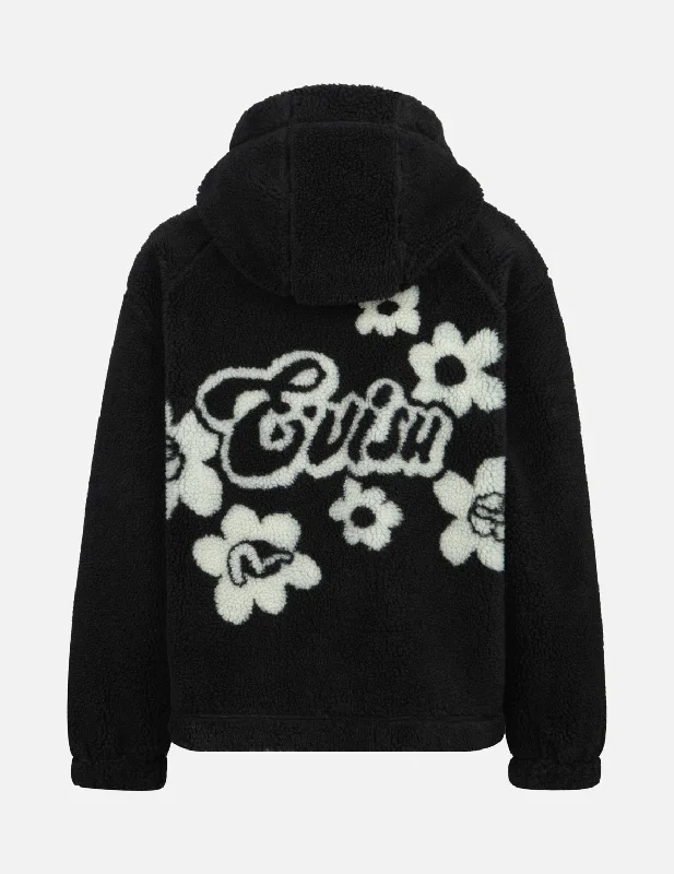 Floral Jacquard Oversized Sherpa Fleece Jacket Insulated Jacket Fitted Jacket Loose Jacket Floral Jacquard Oversized Sherpa Fleece Jacket Insulated Jacket Fitted Jacket Loose Jacket