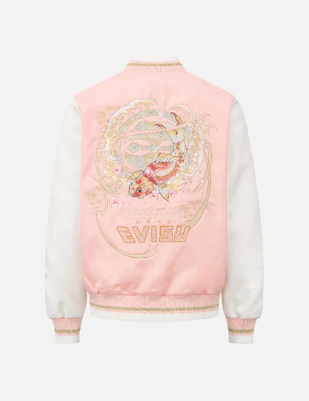 “Koi Playing in the Waves” and Kamon Embroidery Souvenir Jacket Belted Jacket Elasticated Jacket Padded Jacket “Koi Playing in the Waves” and Kamon Embroidery Souvenir Jacket Belted Jacket Elasticated Jacket Padded Jacket