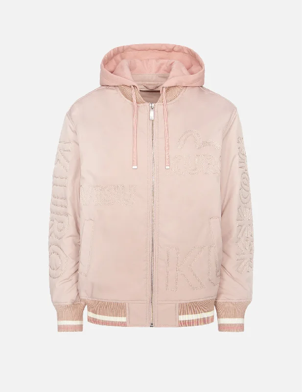 Logo Embroidery Mock 2-in-1 Bomber Jacket Striped Jacket Polka Dot Jacket Floral Jacket Logo Embroidery Mock 2-in-1 Bomber Jacket Striped Jacket Polka Dot Jacket Floral Jacket