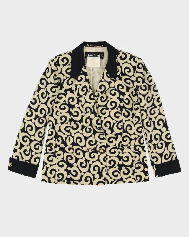 Louis Feraud Patterned Silk Jacket - S Herringbone Jacket Checkered Jacket Solid Jacket Louis Feraud Patterned Silk Jacket - S Herringbone Jacket Checkered Jacket Solid Jacket