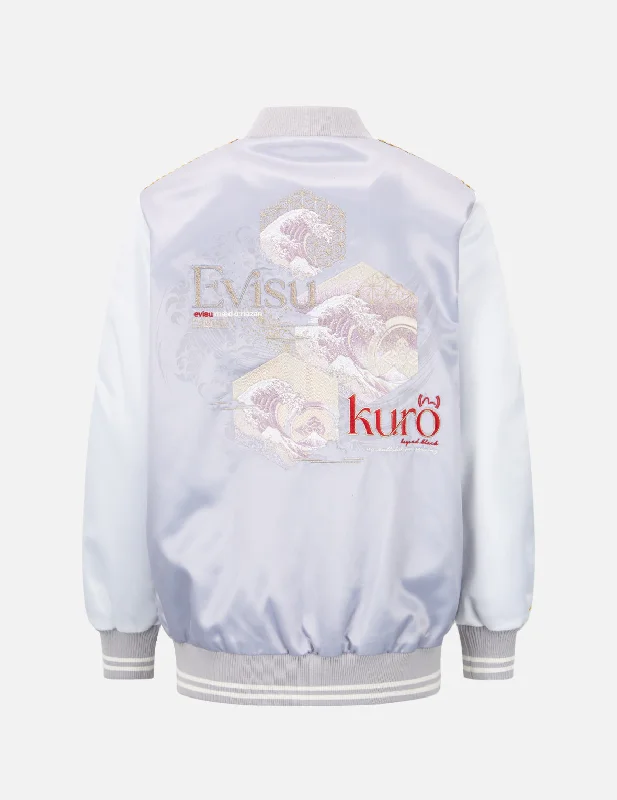 The Great Wave Embroidery Souvenir Jacket Notch Collar Jacket Peter Pan Collar Jacket Cowl Neck Jacket The Great Wave Embroidery Souvenir Jacket Notch Collar Jacket Peter Pan Collar Jacket Cowl Neck Jacket