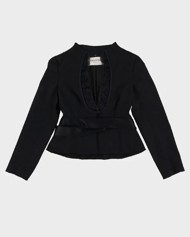 Valentino Hiver 2008 Black Evening Blazer Jacket - S Cotton Fabric Linen Fabric Terry Fabric Valentino Hiver 2008 Black Evening Blazer Jacket - S Cotton Fabric Linen Fabric Terry Fabric
